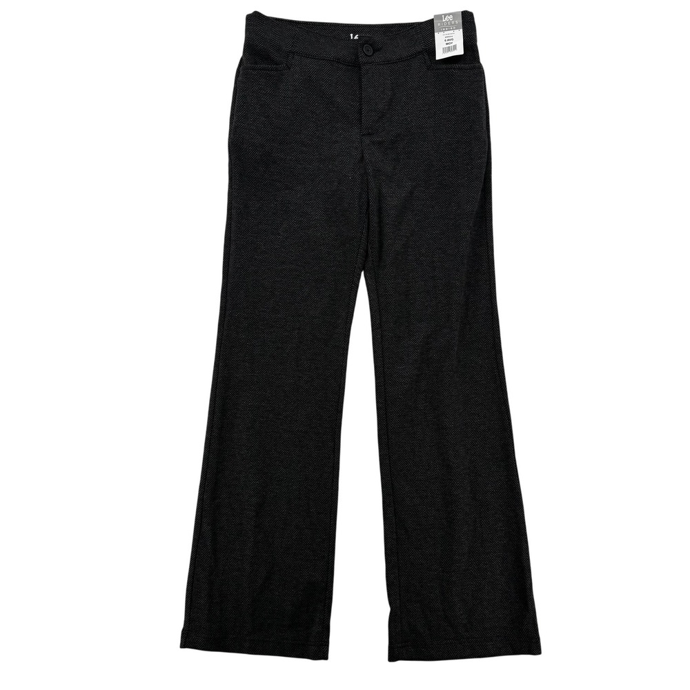 Lee Riders Pants Womens 6 Average‎ Black Gray Herringbone Stretch Career Office